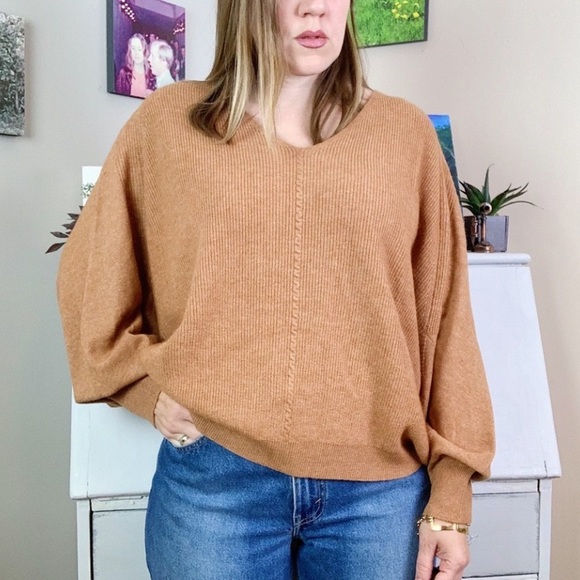Yaya Sweaters - 🦄 2/$60🦄Yaya Camel V-Neck Sweater